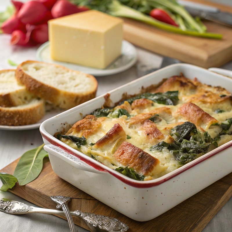 Savory Swiss Chard and Gruyere Strata