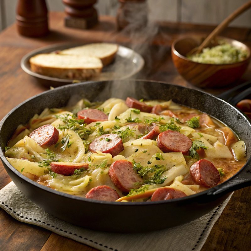 Cabbage and Kielbasa Skillet