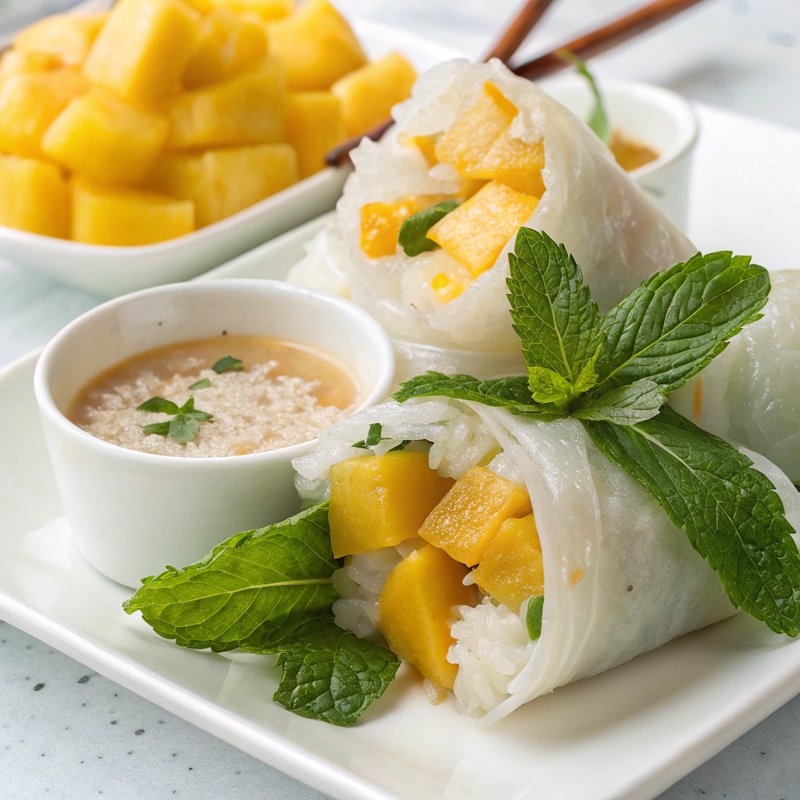 Sticky Rice and Mango Wraps