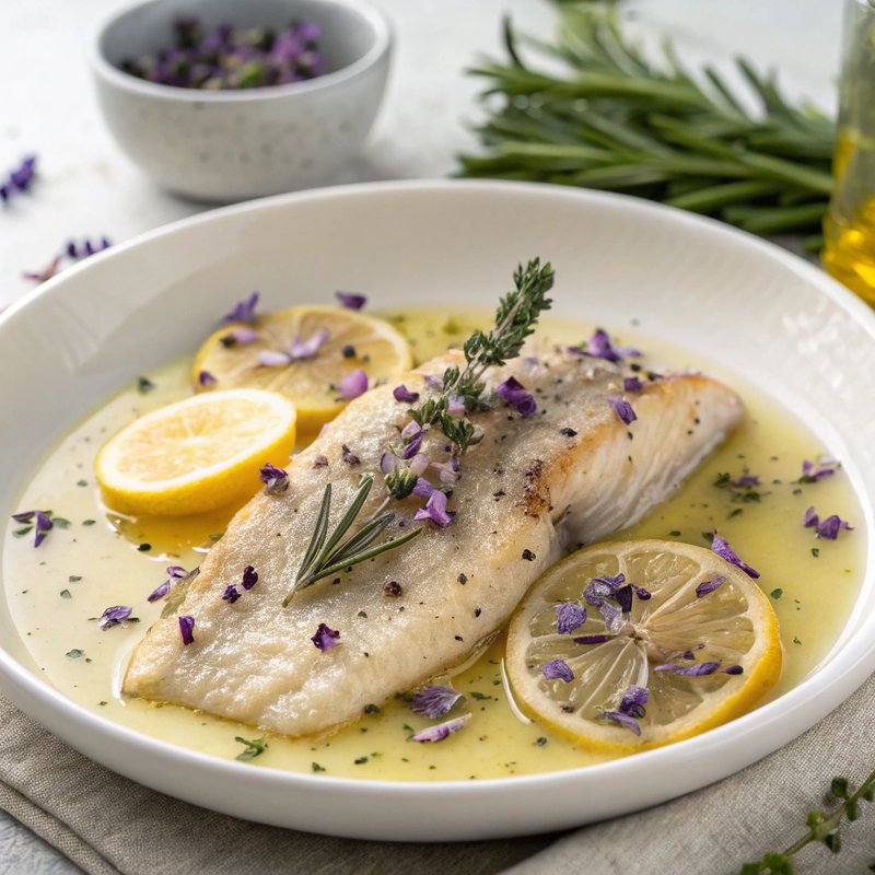 Lavender and Lemon Butter Sauce for Fish