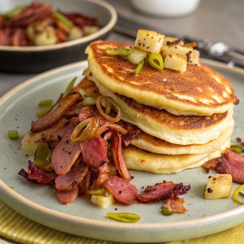 Savory Pastrami and Leek Pancakes