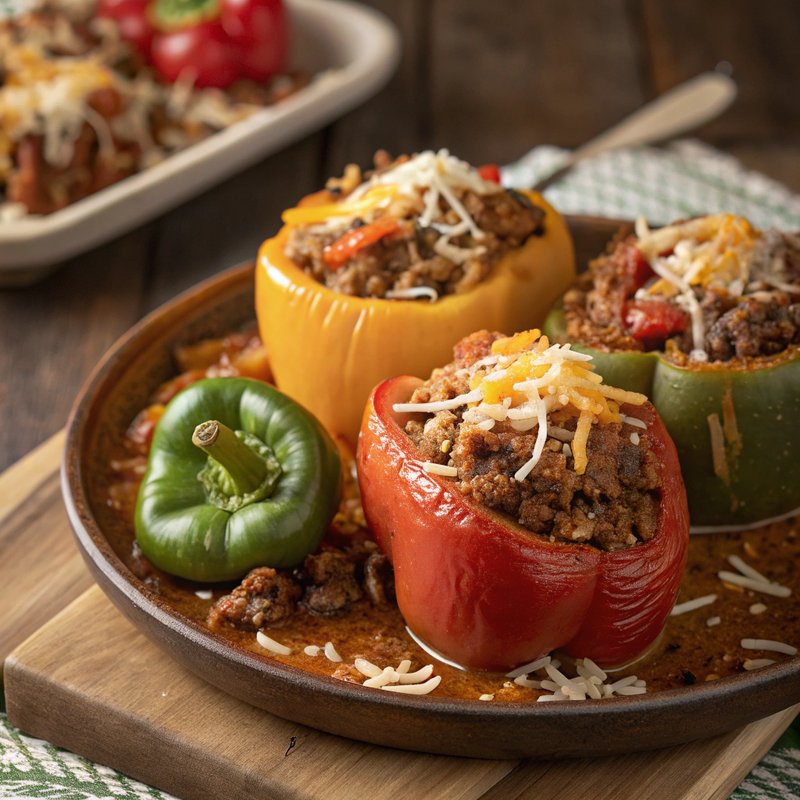 Savory Onion Stuffed Peppers