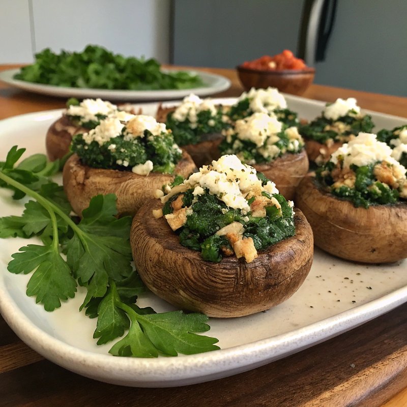 Savory Spinach and Feta Stuffed Mushrooms