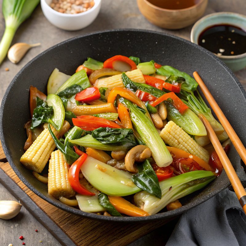 Bok Choy and Baby Corn Stir Fry