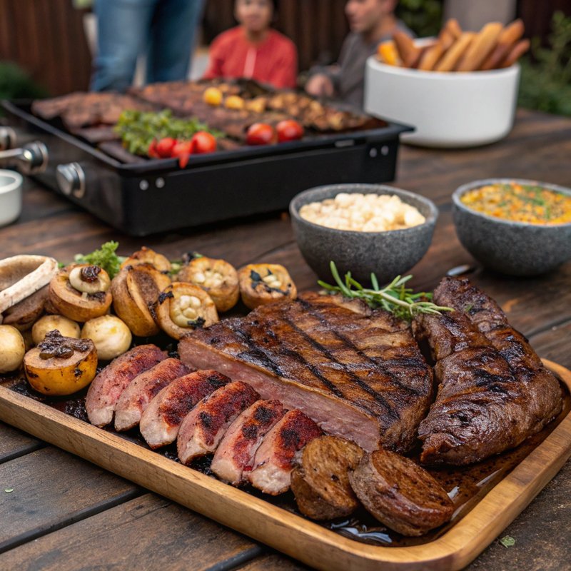 Argentine Asado with Grilled Portobello Mushrooms