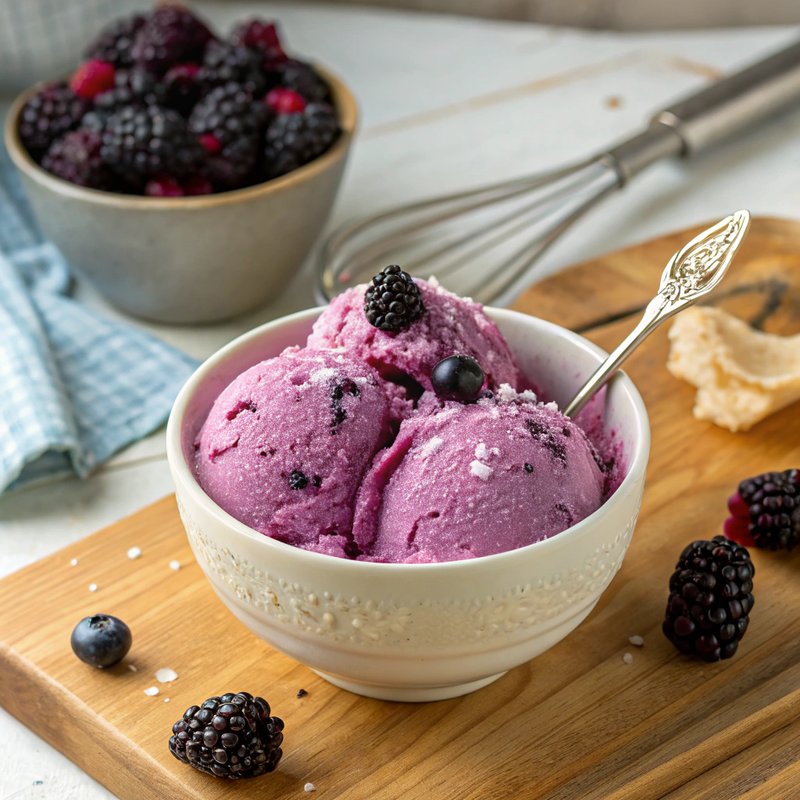 Homemade Blackberry Ice Cream