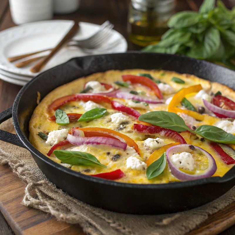 Mediterranean Bell Pepper and Feta Frittata