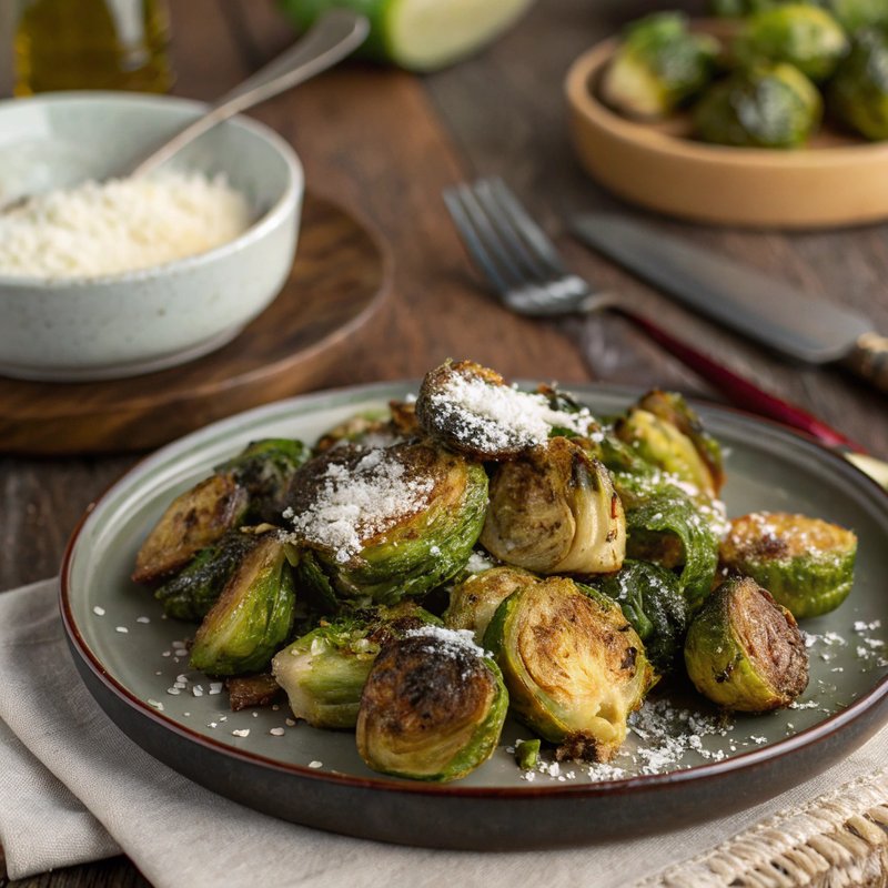 Crispy Parmesan Air Fryer Brussels Sprouts