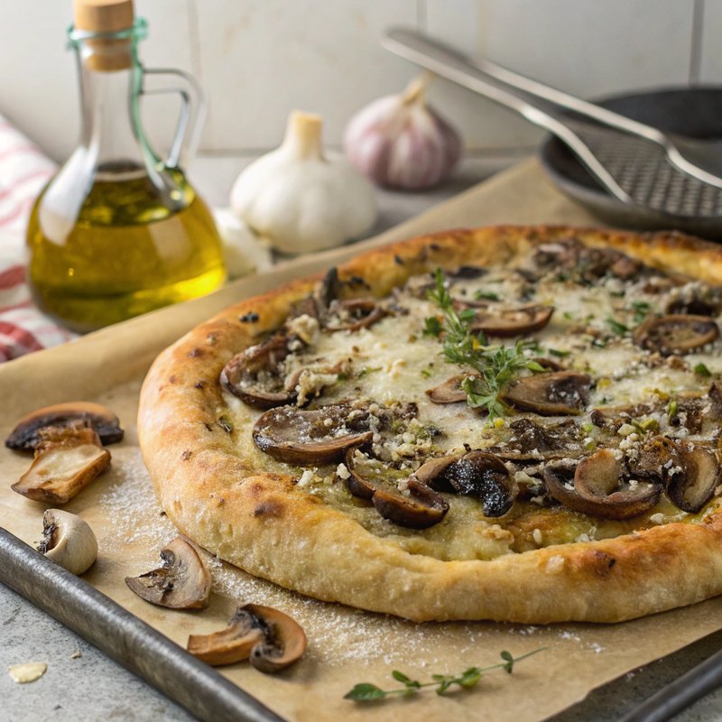 Rustic Mushroom and Parmesan Pizza
