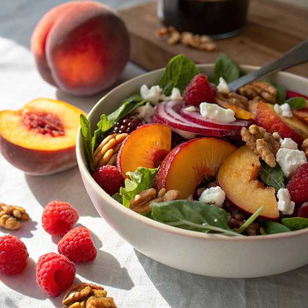 Summer Bliss Peach and Raspberry Salad