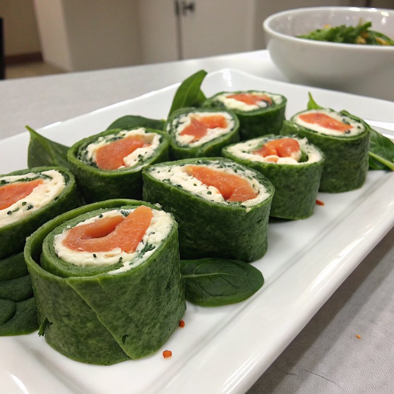 Spinach and Smoked Salmon Rolls