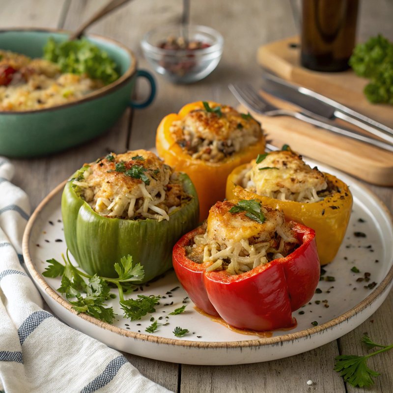 Cabbage and Cheese Stuffed Peppers