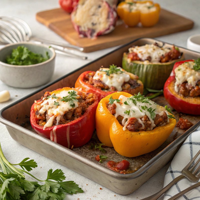 Keto Sausage Stuffed Peppers
