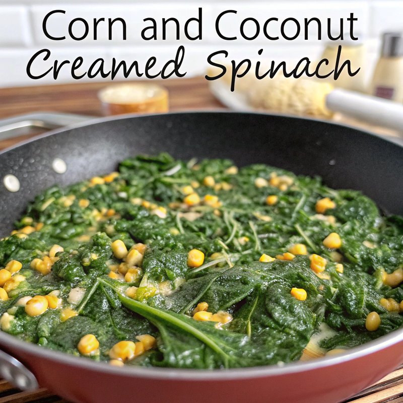 Corn and Coconut Creamed Spinach