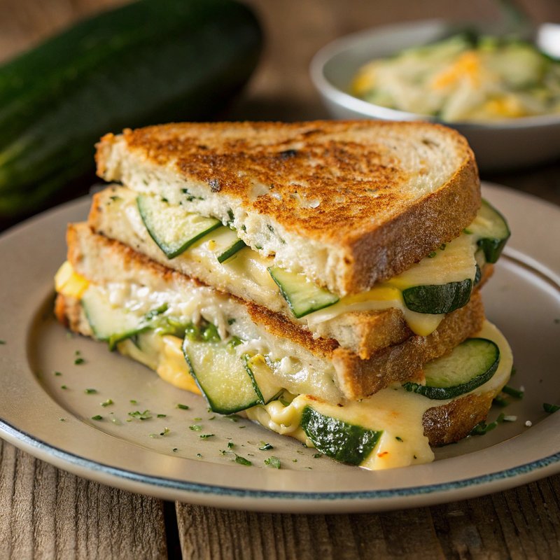 Garlic and Zucchini Grilled Cheese
