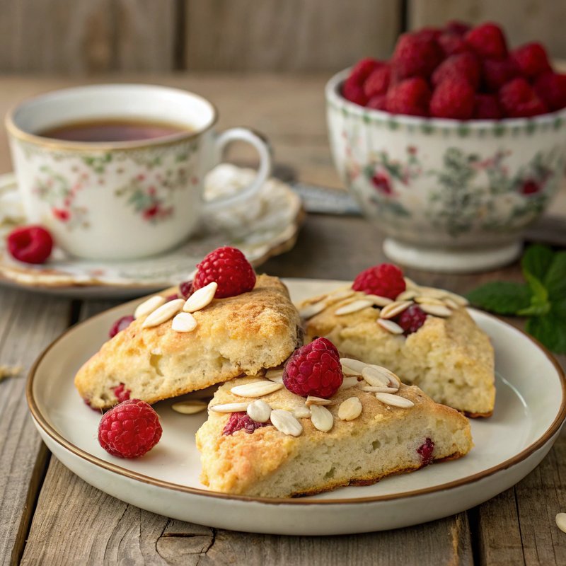 Keto Raspberry Almond Scones