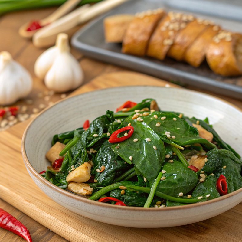 Sesame-Ginger Spinach Stir Fry