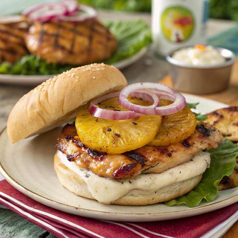 Grilled Chicken and Pineapple Sandwich
