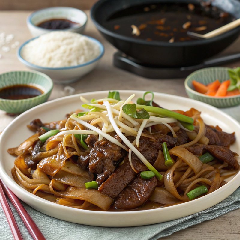 Beef Chow Fun with Black Bean Sauce