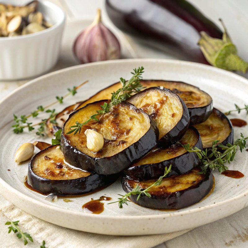 Thyme and Garlic Roasted Eggplant