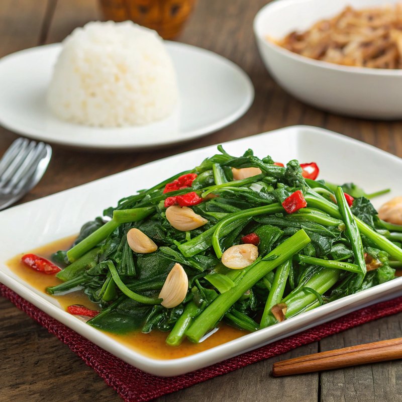 Rau Muống Xào Tỏi (Stir-Fried Water Spinach with Garlic)