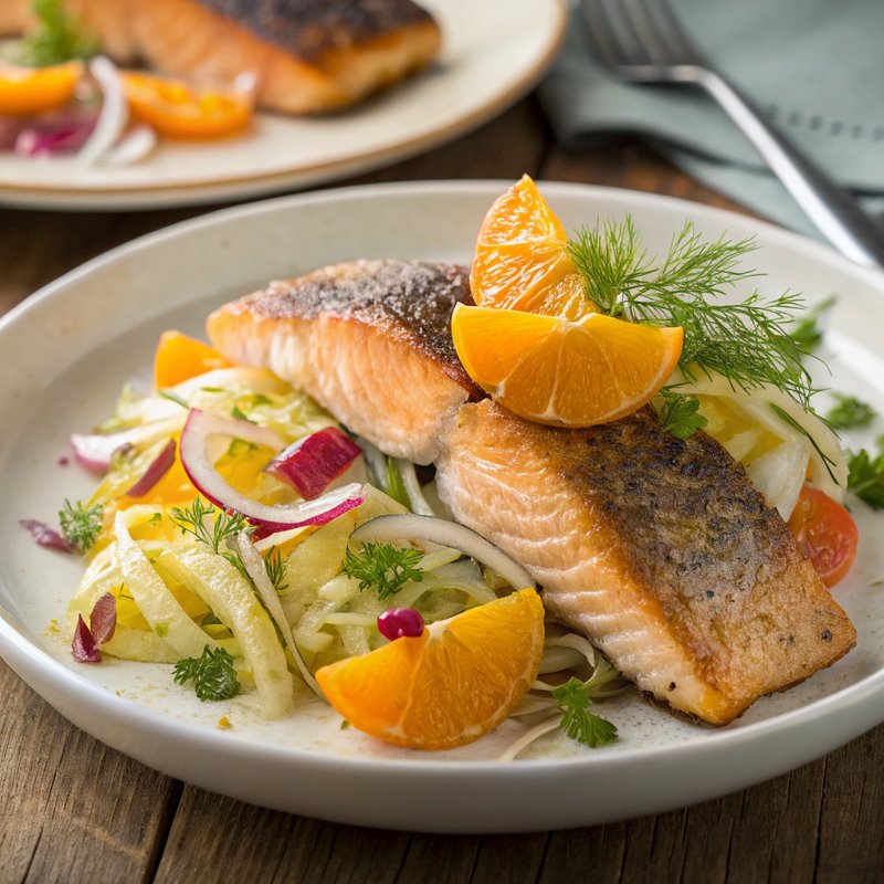 Steelhead Trout with Orange and Fennel Salad