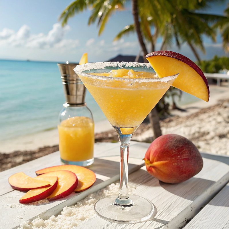 Tropical Peach and Mango Martini