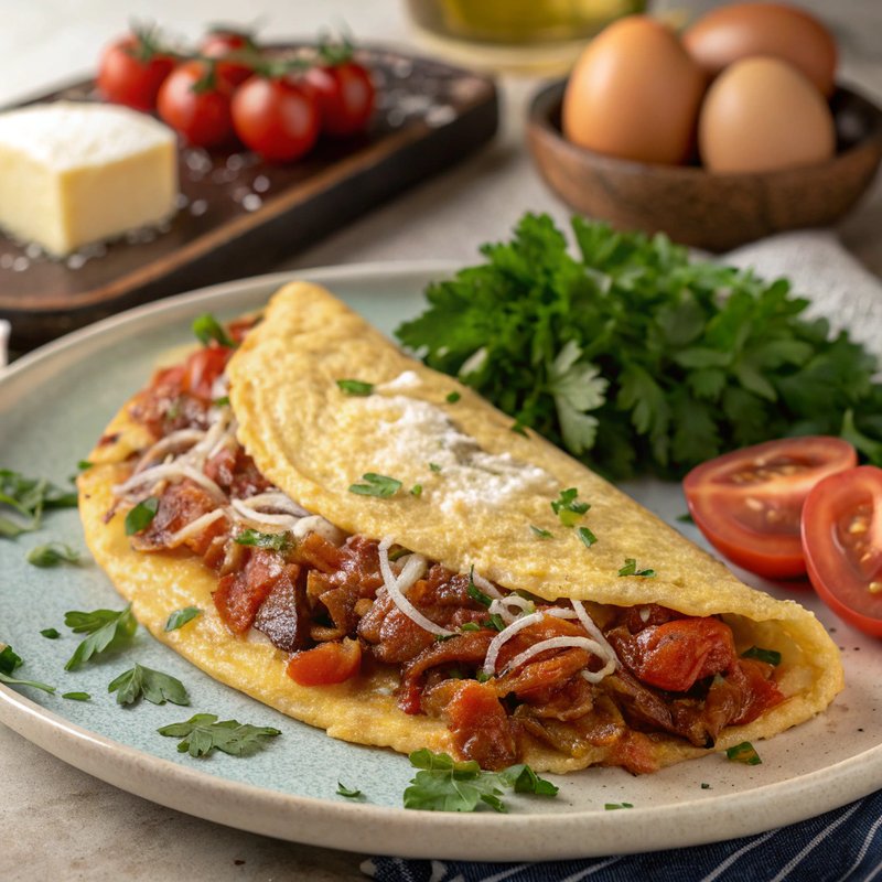 Savory Tomato and Onion Omelette