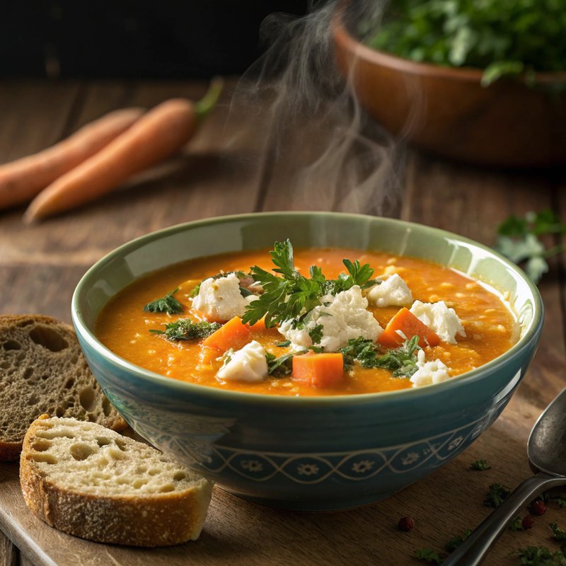 Creamy Carrot and Feta Soup