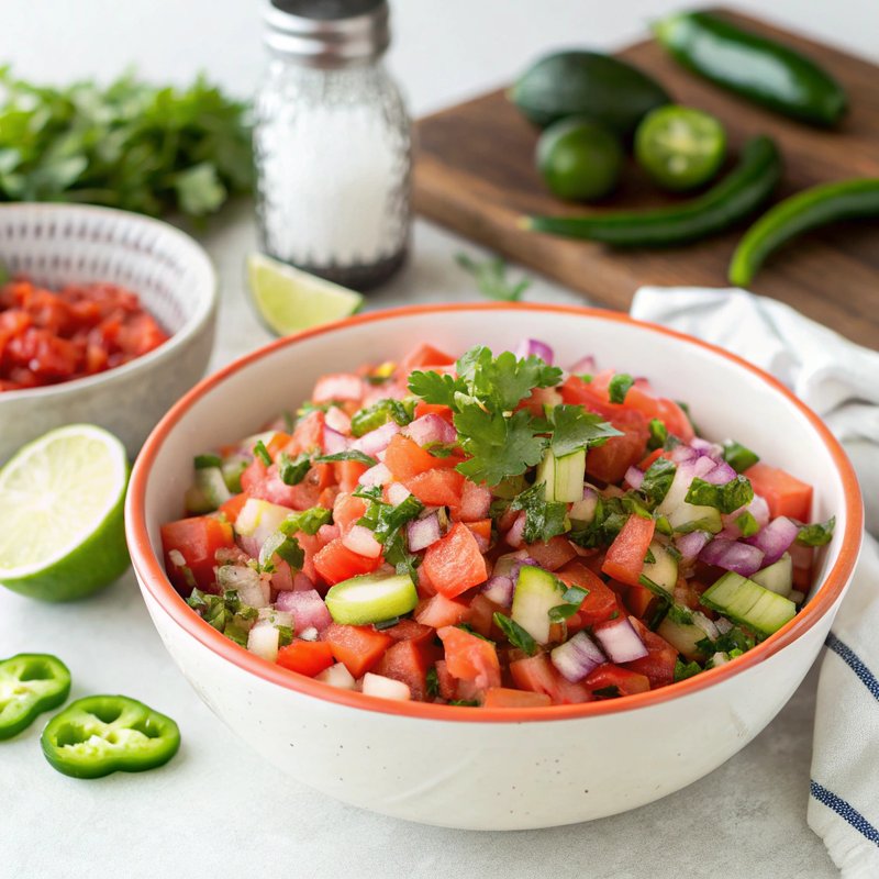 Tomato and Cucumber Pico de Gallo
