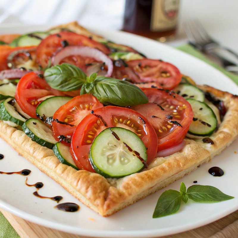 Tomato Cucumber and Onion Tart