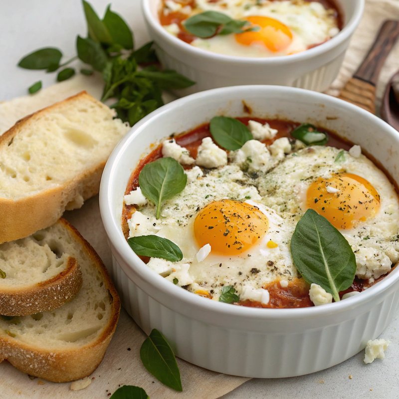 Oregano and Feta Baked Eggs