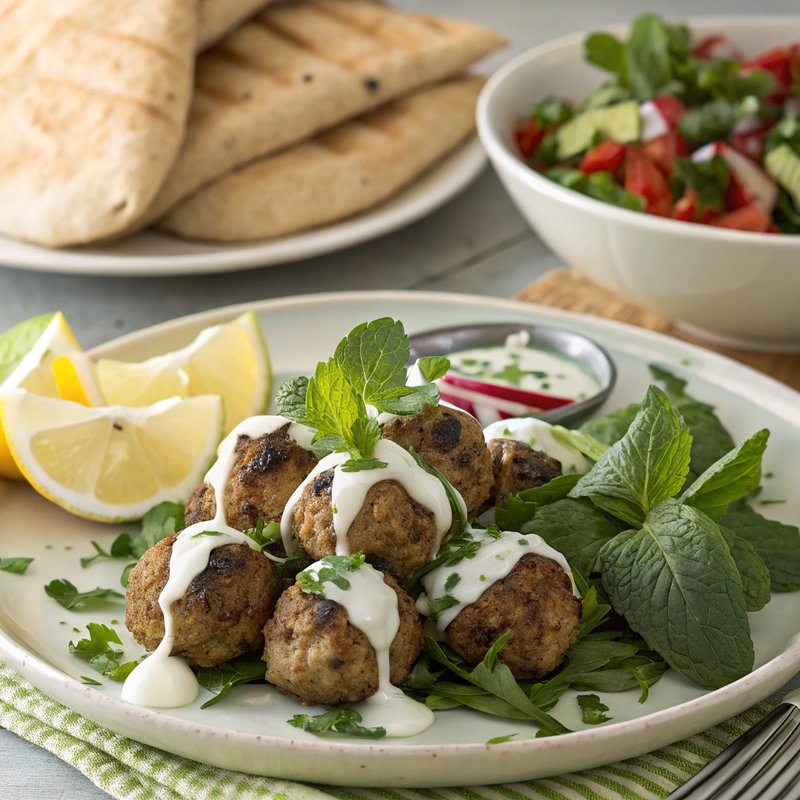 Lamb and Mint Meatballs with Tangy Yogurt Sauce