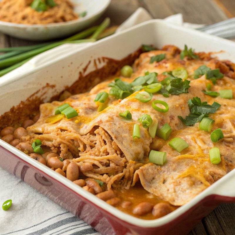 Pinto Bean and Chicken Enchilada Casserole