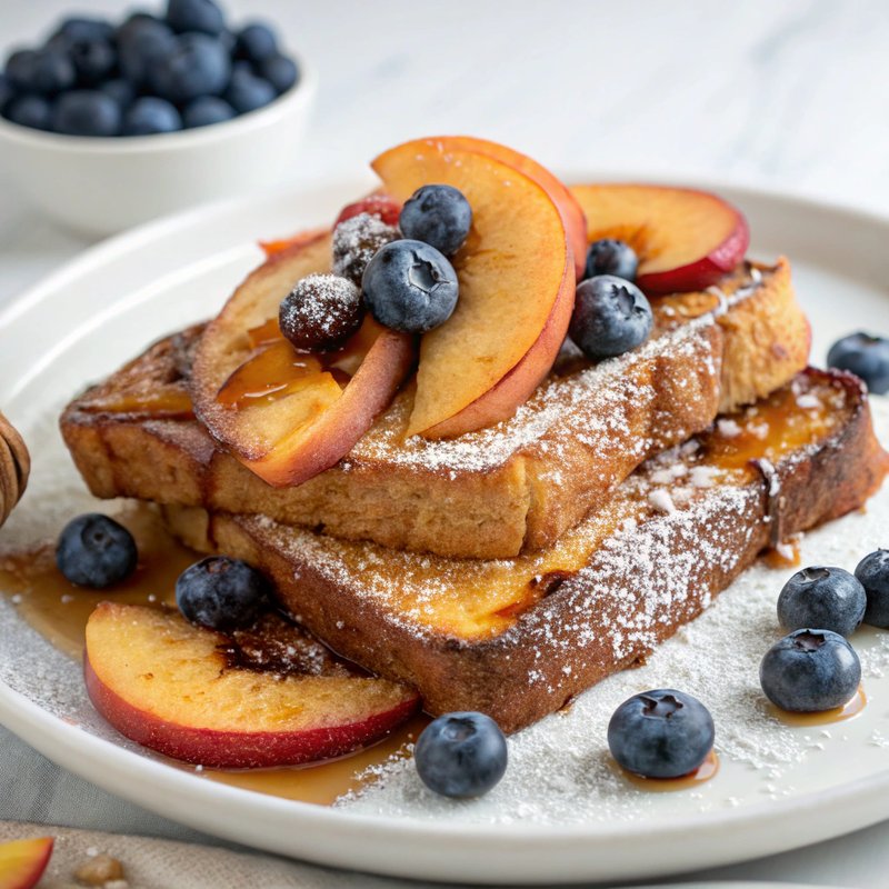 Nectarine and Blueberry French Toast