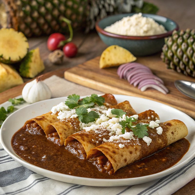 Enchiladas de Mole de Pina