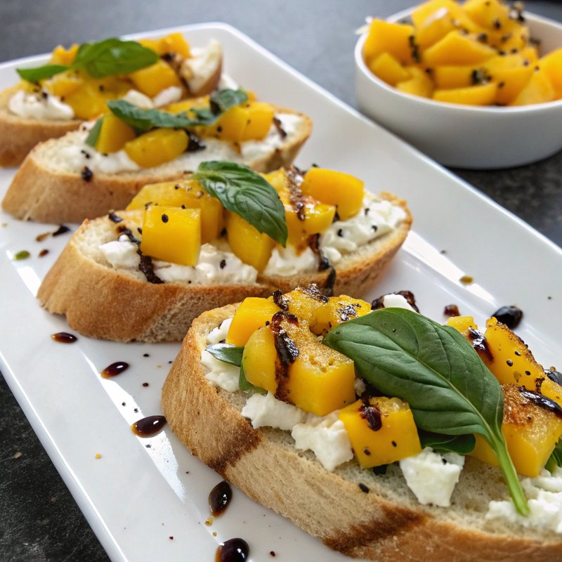 Mango and Goat Cheese Bruschetta