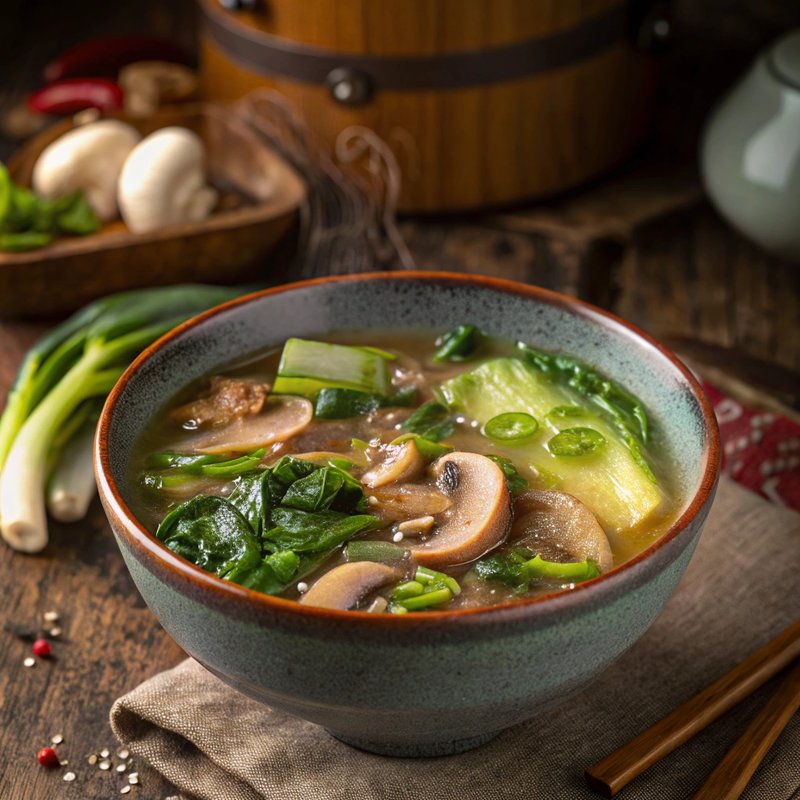 Bok Choy and Shiitake Mushroom Soup