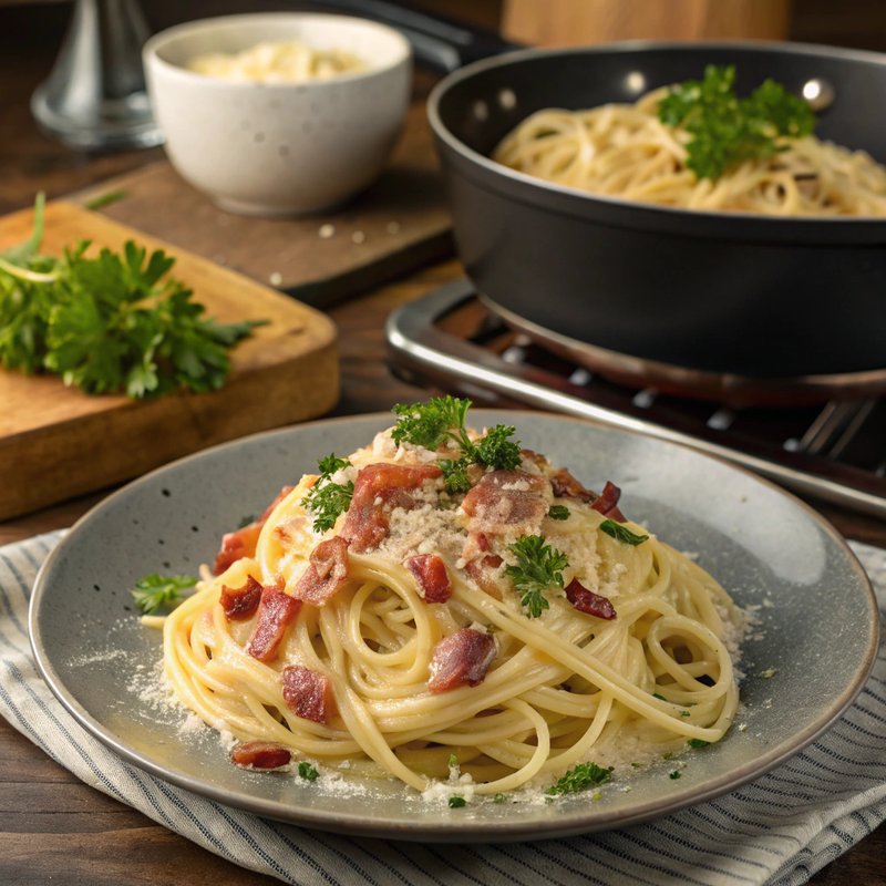 Linguine Carbonara with Pancetta