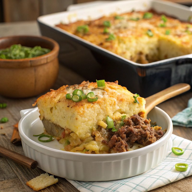 Hearty Cabbage and Cornbread Casserole