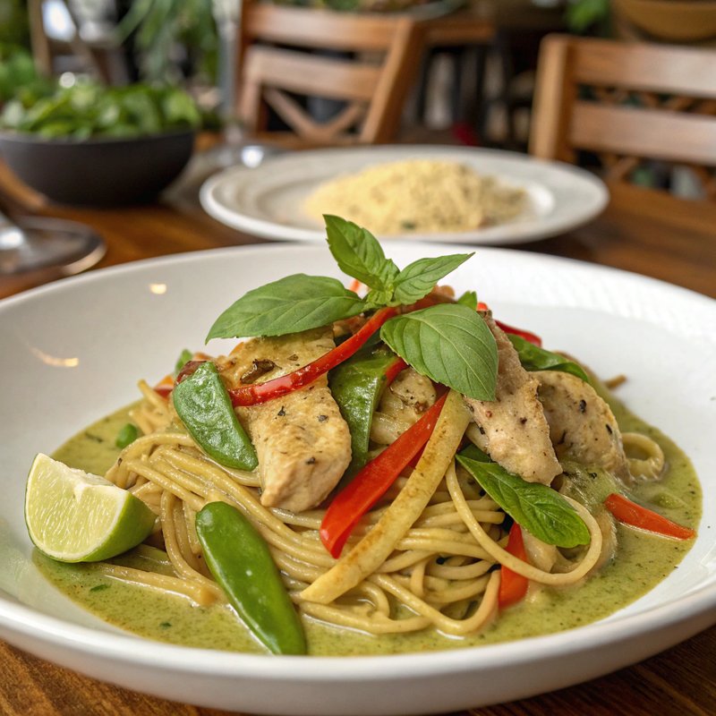 Thai-Italian Fusion Green Curry Linguine