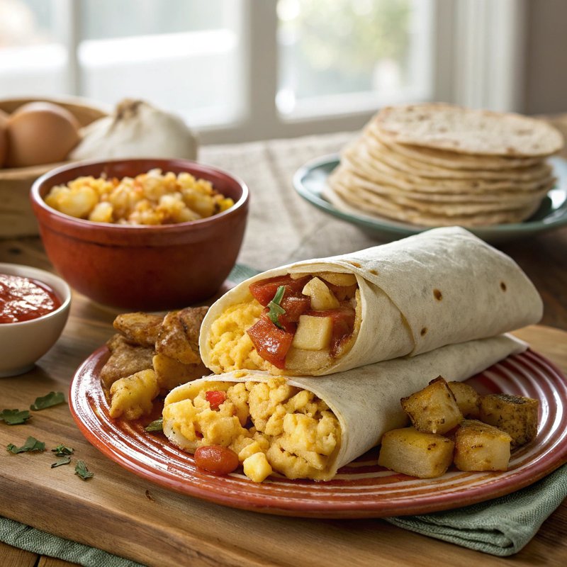 Breakfast Burrito with Country Potatoes