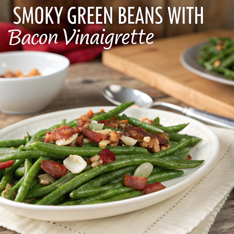 Smoky Green Beans with Bacon Vinaigrette