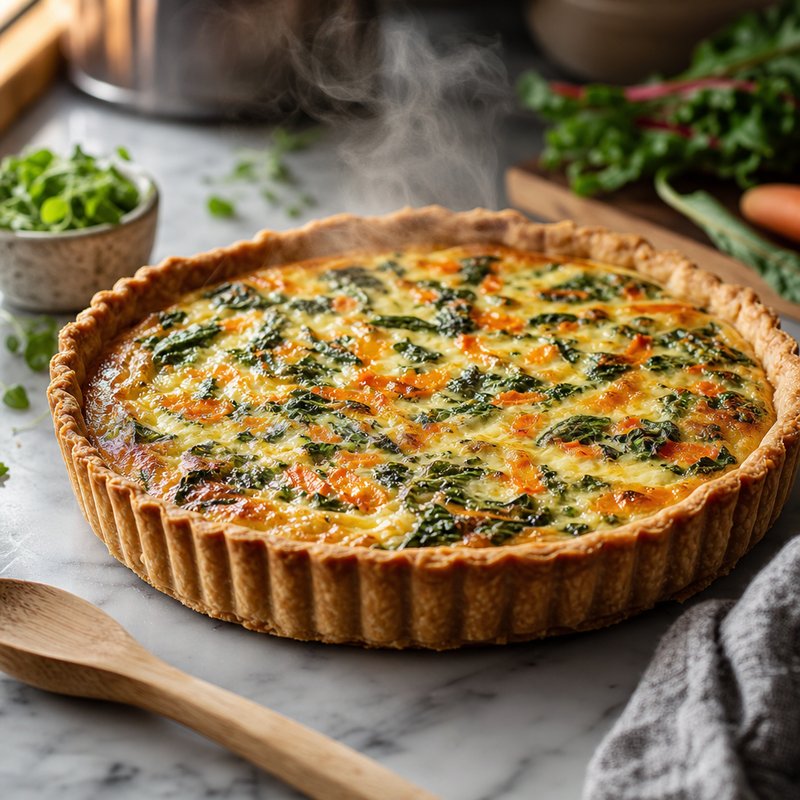 Savory Swiss Chard and Carrot Tart - Savor the delightful flavors of this Savory Swiss Chard and Carrot Tart—a true culinary gem that combines tender sautéed Swiss chard and sweet, earthy