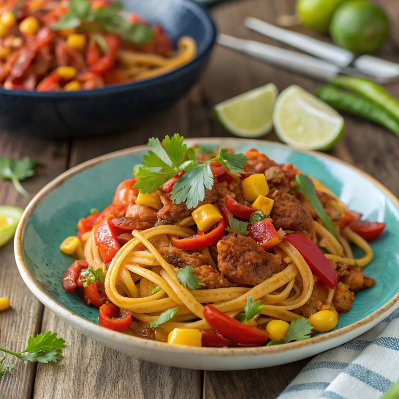 Mexican Chorizo and Corn Linguine