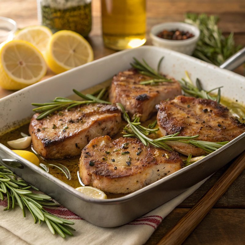 Tuscan Rosemary Baked Pork Chops
