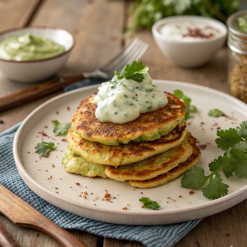 Savory Parsnip Pancakes with Cilantro Yogurt