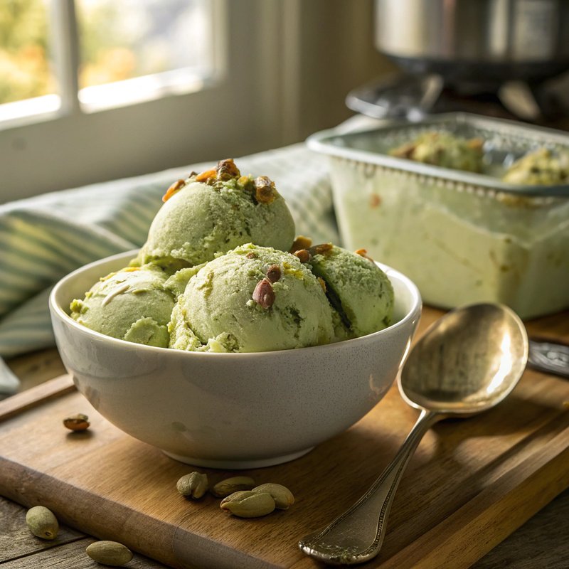 Homemade Pistachio Gelato