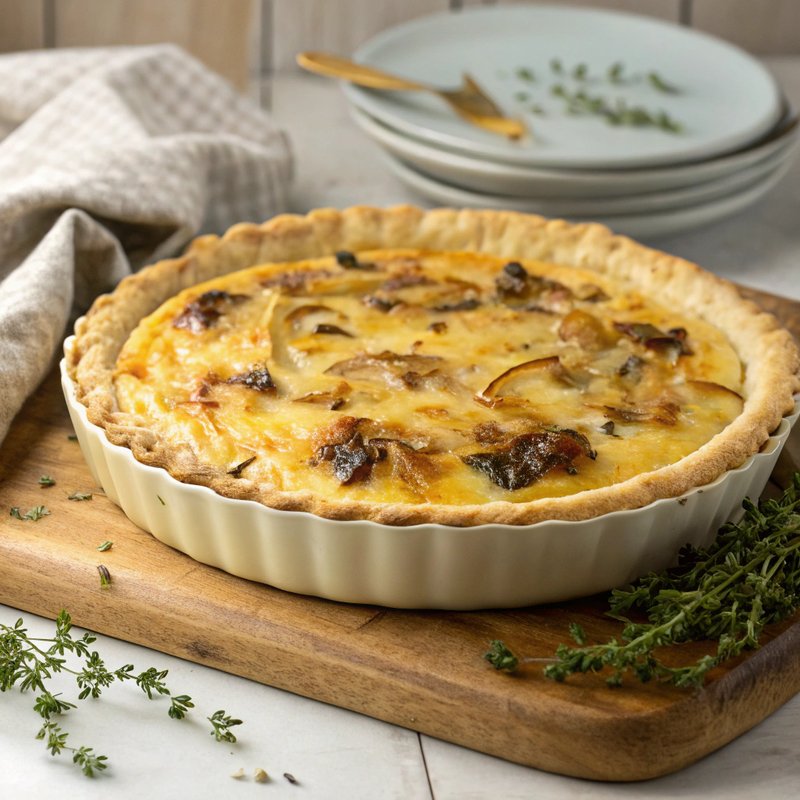 Enhanced Onion and Swiss Quiche