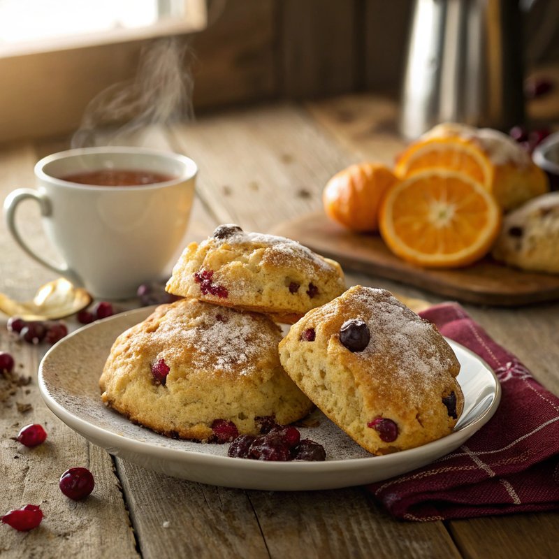 Zesty Orange and Tangy Cranberry Scones